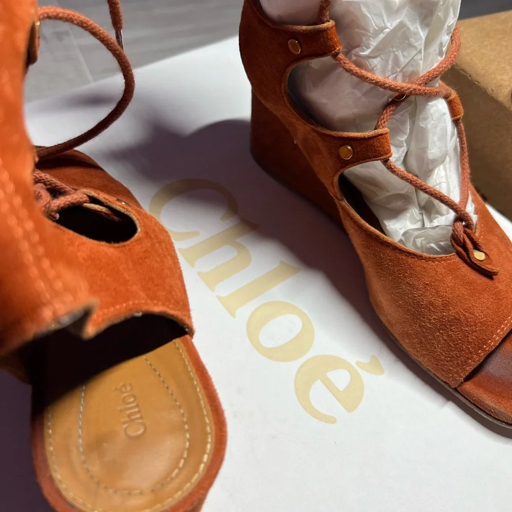 Chloe Sierra Camoscio Heels Size 6.5 (36.5) - Picture 3 of 6